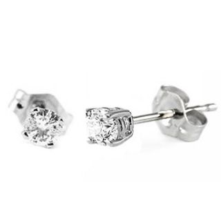 15 carat round baby diamond earrings studs 14k gold no jewelry box 