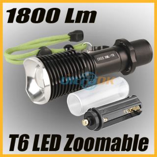 Zoom IN OUT Adjust Focus 1800 Lumen CREE XM L T6 LED 5Mode Flashlight 