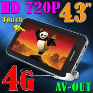 4GB HD 720P AV Out  MP4 MP5 FM PMP Touch Screen