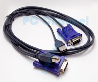 USB 4 Port KB Monitor Video KVM Switch LCD Cable