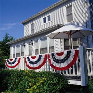 Patriotic Bunting House Flag by Evergreen Patriotic 4th of July