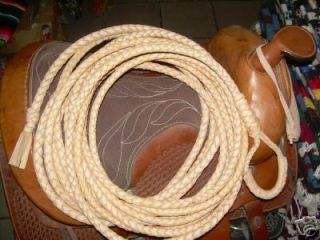 50 Foot Long 6 Plait Leather Western Ranch Saddle Riata Rope Lasso 