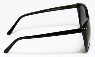   Vintage Designer Crystals Cat Eye Style Thin Black Frame Sunglasses