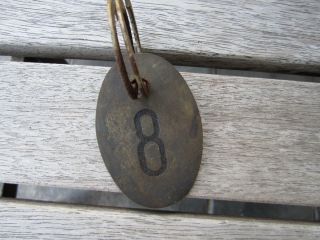   Oval Brass Cow Cattle Number ID Identification Tag Number 8