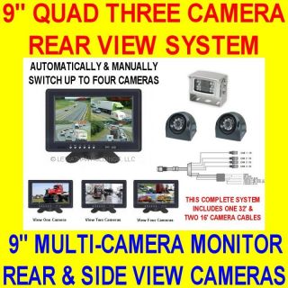 Three Camera Color Rear View Backup System Quad 3