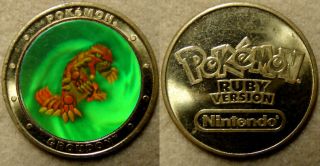 Pokemon Character Nintendo Video Game Advertising Holograph Token Coin 
