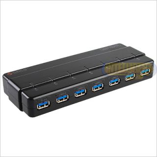 USB 3 0 SuperSpeed 5Gbps 7 Port Hub with AC Power Adapter