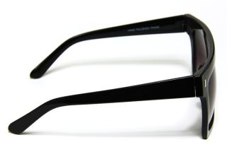   Designer Flat Top Fashion Large Black Square Frame Sunglasses Key Hole