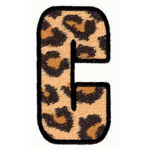 Leopard Print Letter C Alphabet Emb Iron on Patch