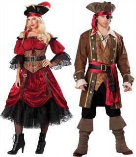 Swashbucklin Scarlet Skullduggery Adult Couples Costume Set Med LG 