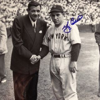 New York Yankee Babe Ruth Yogi Berra Autograph RP