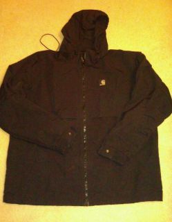 Mens Carhart Water Resistant Nylon Jacket Size L J104 Blk