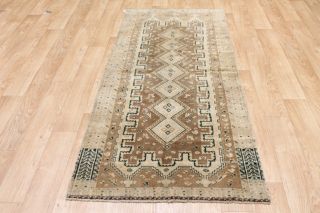 Antique Washed Muted Shiraz Runner Persian Wool Oriental Area Rug 