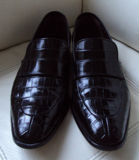 Testoni Real Crocodile Black Label Shoes
