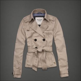 NEW 2012 ABERCROMBIE Womens Nicole Trench Jacket Coat Outerwear Khaki 