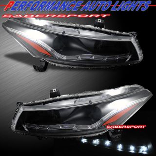 2008 2010 Honda Accord 2dr Coupe Projector Headlights Black w R8 Style 