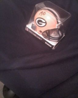 Aaron Rodgers Autographed Mini Helmet Signed Green Bay Yellow Packers 