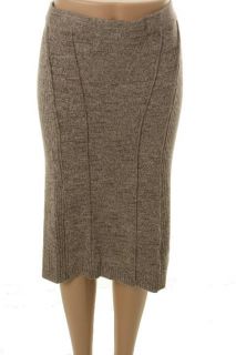 Marc Jacobs New Jacosta Brown Wool Marled Straight Sweater Skirt M 