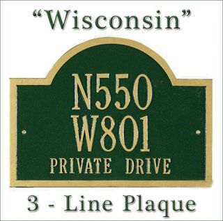   Personalized 2 or 3 Line Address Sign Marker Plaque Home New