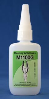 Mercury Adhesives CA Glue 1 Bottle of 1oz Thick M1100G Super CA Glue 