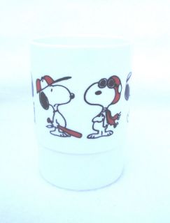 Vtg Peanuts Gang Snoopy Plastic Glass 6 Snoopy Characters Poses