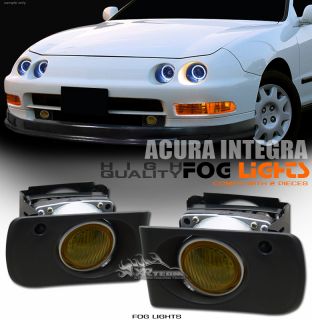 Full Kit 94 01 Acura Integra JDM Yellow Lens Bumper Fog Lights Switch 