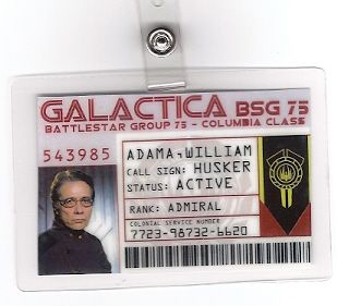 Battlestar Galactica ID Badge Admiral William Adama