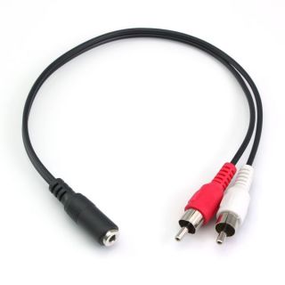   5mm Female Audio Stereo Jack To 2 RCA Male Cable Adapter 15 cm