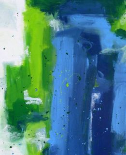 Green Abstract Original Art Painting Dan BYL Collector Investment 