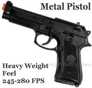 Brand New Large Metal Plastic Airsoft Pistol Gun 280 FPS Beretta M9 