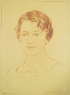 Agnes Richmond Original Drawing Portrait Teacher 1920s