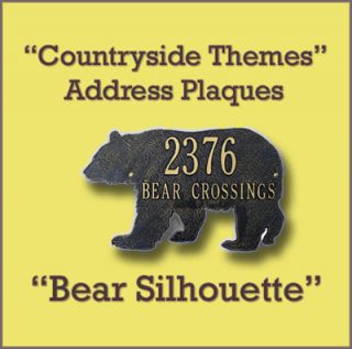 New Countryside Bear Silhouette Address Plaque Sign