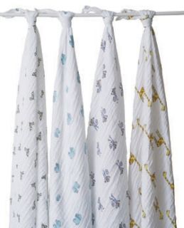 Aden and Anais Muslin Cotton Baby Swaddle Blankets 4 Packs Girls Boys 