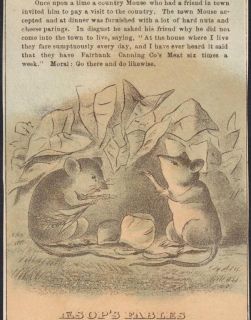 Aesops Fable Country Mouse City Mice Fairbank Meat