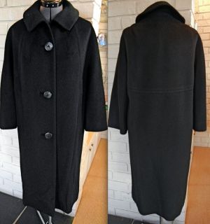    vintage 60th black ERMINA for Louis Goldstein NY virgin wool coat M