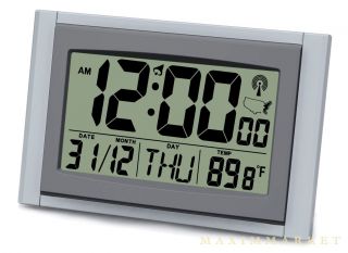 Atomic LCD Wall Table Desk Clock with Jumbo 2” Numbers Date 