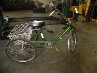 Vintage Royal Enfield Adult 3 Wheel Tricycle w Rear Basket Bike 