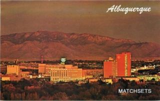 Albuquerque New Mexico Night Birdseye View Postcard
