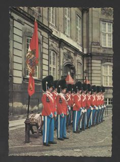Postcard Denmark Danmark Copenhagen Royal Guard Amalienborg Castle 