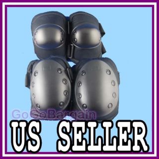 Tactical Airsoft Skateboard Paintball Gear Knee Elbow Protective Pads 