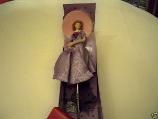 Alexandra Red Hat Lady Society Porcelain Doll w Stand