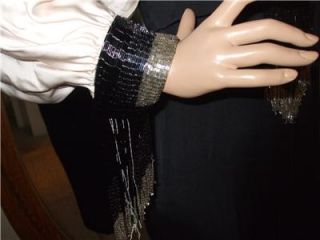 Vintage Glam Glam Alexis de Fursac Paris Silk Bead Fringe Dress