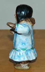   Eskimo Girl Figurine by C Alan Johnson Ruth 5 ¾ Tall 1983