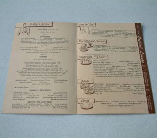 1950 Turf Room Grill Restaurant Menu Albany N Y