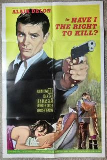 Lea Massari, Alain Delon HAVE I THE RIGHT TO KILL 1964 Movie Poster 