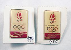 RARE Vintage 2 Coca Cola Albertville Olympics 1992 Pins