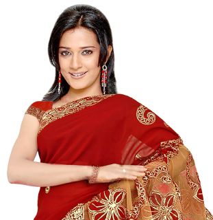Bollywood Indien Sari Saree Robe Kaftan Stoff Ventredanse Voile Draper 