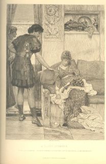 Roman Woman Soldier Alma Tadema Antique Etching Print