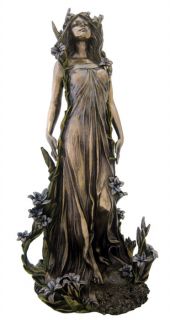 Lily Alphonse Mucha Flowers Series Art Nouveau Lady Statue Figure 