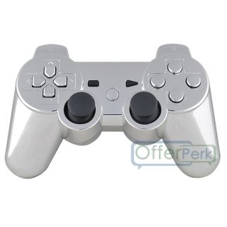 Chrome Silver Custom Shell Case for PS3 Controller with Matching 
